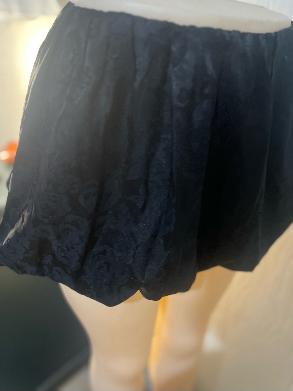 art class Black Floral Jacquard Bubble Mini Skirt